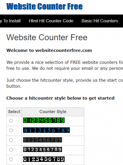 website counter free